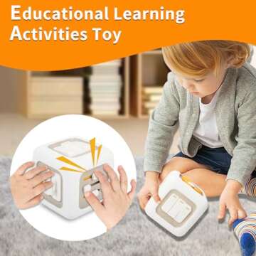 UMEILE Montessori Busy Cube for Toddlers 1-3,Car Travel Toys Busy Board Activity Cube,Learning Stocking Stuffers Educational Birthday Gifts Sensory Baby Toys 12-18 Months