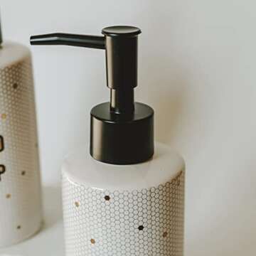 Gold Tile Dish Soap Dispenser | Refillable Honeycomb Design