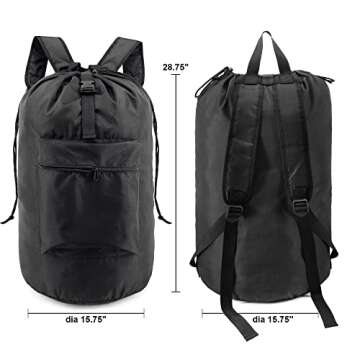 BeeGreen Laundry Bag Backpack w Adjustable Shoulder Straps College Dorm Essentials w Drawstring Clos...