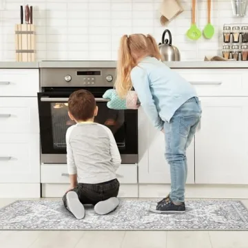 MaxRugrs Washable Stain Resistant Non-Slip Vintage Runner Rug