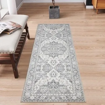 MaxRugrs Washable Stain Resistant Non-Slip Vintage Runner Rug