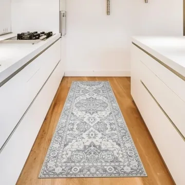 MaxRugrs Washable Stain Resistant Non-Slip Vintage Runner Rug