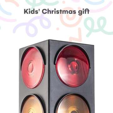 Kicko Traffic Light Prop, 12.25 inch - Simulates Traffic Stop Light - Novelty Traffic Light Lamp - Plug-in Blinking Bedside Lamp - Race Decorations Traffic Signs - Red Light Green Light Game for Kids
