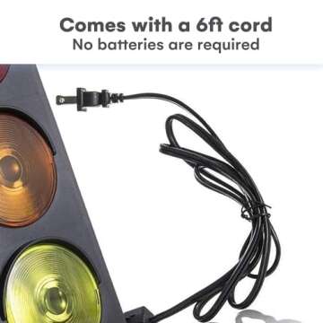 Kicko Traffic Light Prop, 12.25 inch - Simulates Traffic Stop Light - Novelty Traffic Light Lamp - Plug-in Blinking Bedside Lamp - Race Decorations Traffic Signs - Red Light Green Light Game for Kids