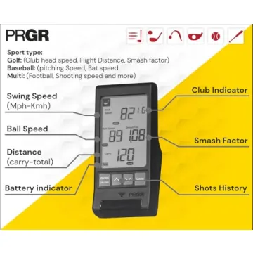 PRGR Black Pocket Launch Monitor HS-130A (New 2021 Model)