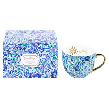 Stunning Lilly Pulitzer Blue Ceramic Coffee Mug - High Maintenance