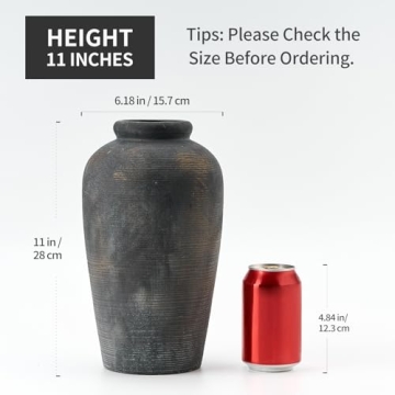 Vaseking 11" Large Ceramic Rustic Vase for Home Decor