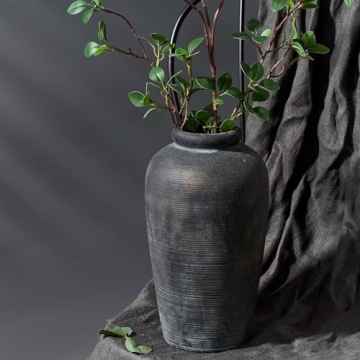 Vaseking 11" Large Ceramic Rustic Vase for Home Decor