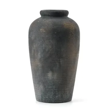 Vaseking 11" Large Ceramic Rustic Vase for Home Decor