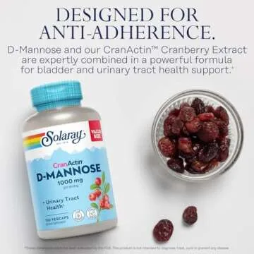 Solaray D-Mannose 1000mg with CranActin for Urinary Health