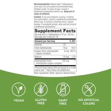 Nature's Way Chlorofresh, Liquid Chlorophyll, Supports Healthy Skin & Body Detox*, Internal Deodorant*, Supports Liver Detoxification Pathways*, Mint Flavored, 16 Fl. Oz (Packaging May Vary)