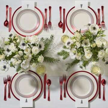 Elegant 175 Piece Disposable Dinnerware Set for Parties