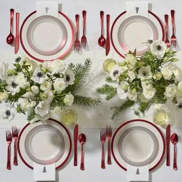 Elegant 175 Piece Disposable Dinnerware Set for Parties