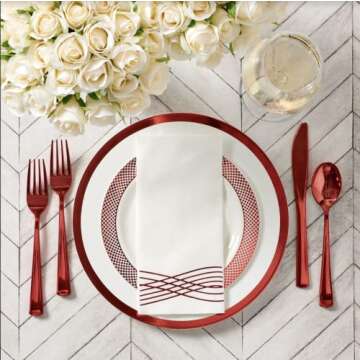 Elegant 175 Piece Disposable Dinnerware Set for Parties