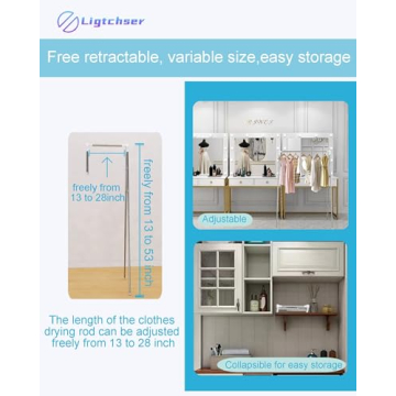 Ligtchser Portable Travel Garment Rack Lightweight Adjustable