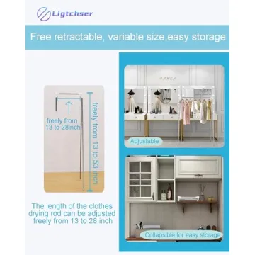 Ligtchser Portable Travel Garment Rack Lightweight Adjustable