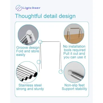 Ligtchser Portable Travel Garment Rack Lightweight Adjustable