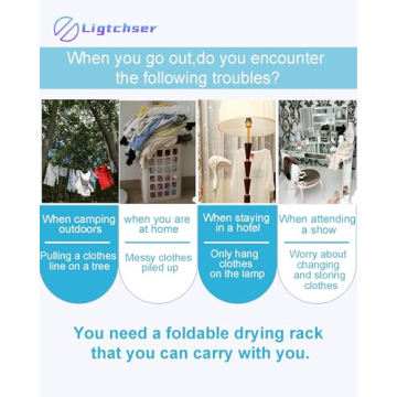 Ligtchser Portable Travel Garment Rack Lightweight Adjustable