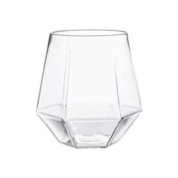 HomeyGear Diamond Shaped Disposable Wine Glasses 6 Pack