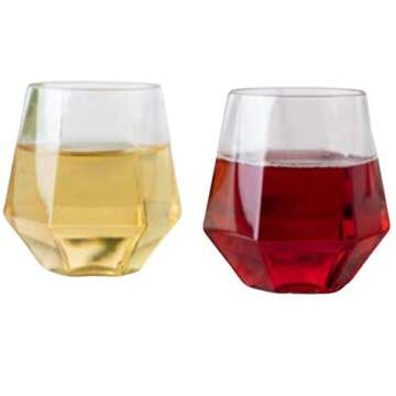HomeyGear Diamond Shaped Disposable Wine Glasses 6 Pack