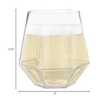 HomeyGear Diamond Shaped Disposable Wine Glasses 6 Pack