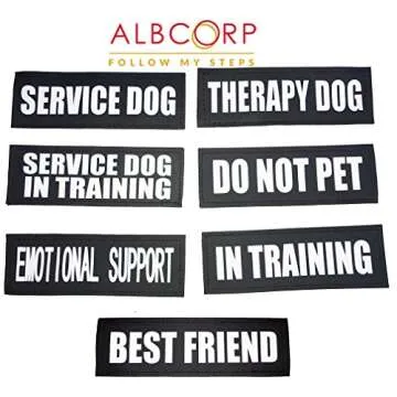 Albcorp Reflective Do Not Pet Patches with Hook Backing for Service Animal Vests/Harnesses Medium (5 X 1.5) Inch