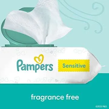 Pampers Baby Wipes Sensitive Perfume Free 7X Refill Packs (Tub Not Included) 448 Count