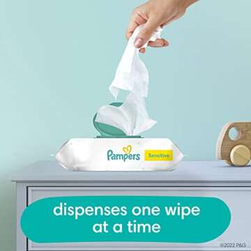 Pampers Baby Wipes Sensitive Perfume Free 7X Refill Packs (Tub Not Included) 448 Count