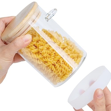 Airtight Glass Storage Jars with Bamboo Lids Silicone Base