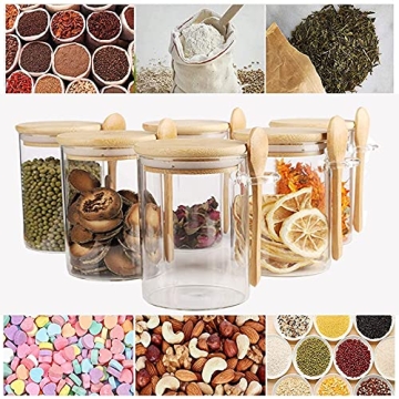 Airtight Glass Storage Jars with Bamboo Lids Silicone Base