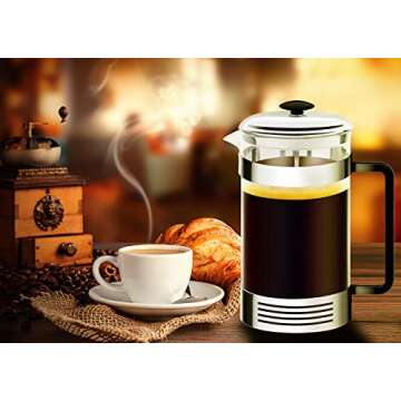 French Press High-Grade Stainless-Steel Single Cup or 32 Ounce Multi-Cup Coffee Maker, Coffee Press For Gourmet Coffee At Home With This French Coffee Press