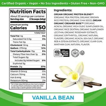 Orgain Organic Protein + Superfoods Powder, Creamy Chocolate Fudge (2.02 Lb) and Orgain Organic Vega...