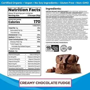 Orgain Organic Protein + Superfoods Powder, Creamy Chocolate Fudge (2.02 Lb) and Orgain Organic Vegan Protein Powder, Vanilla Bean (2.03 Lb)