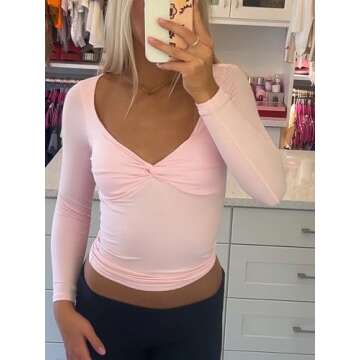 Chic Danysu Women's Ribbed Long Sleeve Top Available Now