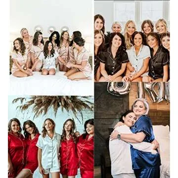 SWOMOG Silk Satin Pajama Set for Plus Size Women Button-Down Loose Bride Pajamas Pink Sleepwear and Loungewear Set 24W