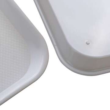 Eslite Rectangular Plastic Serving Trays Set of 6 for Food Service