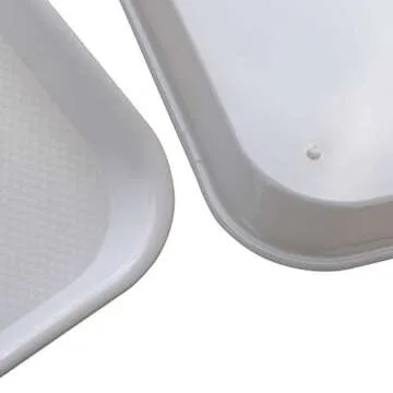 Eslite Rectangular Plastic Serving Trays Set of 6 for Food Service