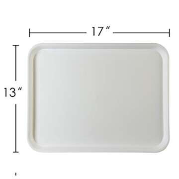 Eslite Rectangular Plastic Serving Trays Set of 6 for Food Service