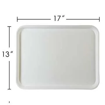 Eslite Rectangular Plastic Serving Trays Set of 6 for Food Service