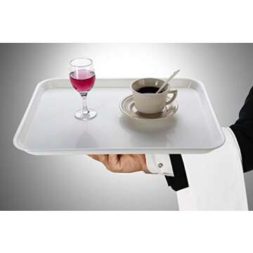 Eslite Rectangular Plastic Serving Trays Set of 6 for Food Service