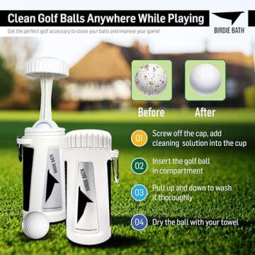 Birdie Bath Golf Ball Cleaner - Compact & Portable Wash