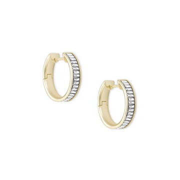 Kendra Scott Jack Gold Hoop Earrings in White Crystal