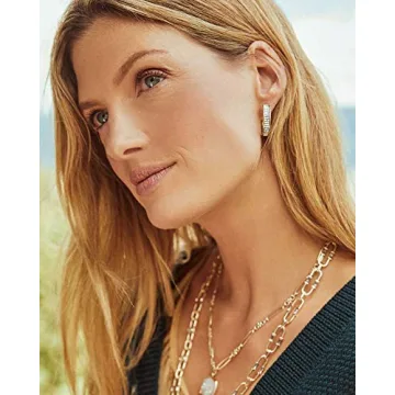 Kendra Scott Jack Gold Hoop Earrings in White Crystal