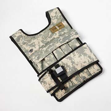 Cross101 Camouflage Adjustable Weighted Vest Without Shoulder Pads (40)