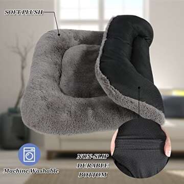 Comfortable and Washable Dog Crate Bed for Large Dogs