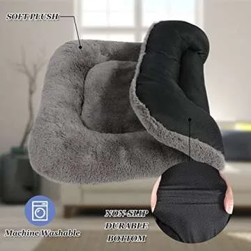 Comfortable and Washable Dog Crate Bed for Large Dogs