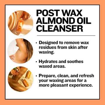 waxup Almond Oil Wax Remover (8 Fl. Ounces), After Waxing Skin Care Product, Post Wax Oil Cleanser for Professional and At Home Waxing For Women and Men.