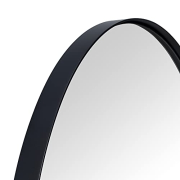 TEHOME Black Oval Bathroom Mirror Metal Framed