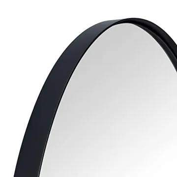 TEHOME Black Oval Bathroom Mirror Metal Framed