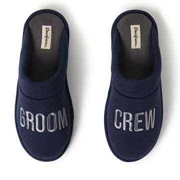 Dearfoams Men's Groom & Groomsmen Wedding Scuff Slippers